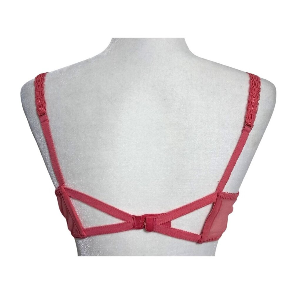 Adonna Bra 36 C Dream Maker Push Up Hot Pink Lace Underwire Adjustable Straps - Picture 8 of 11